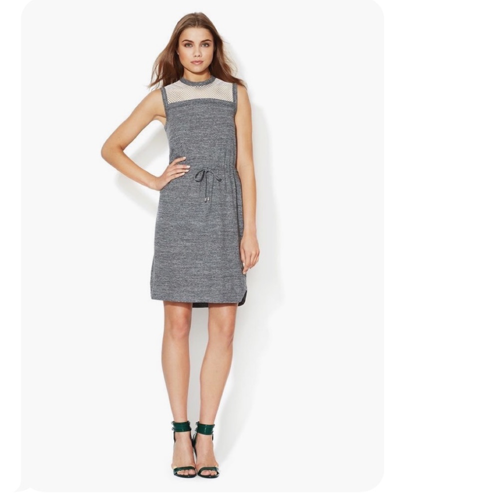 Yigal Azrouel mesh gray and white dress